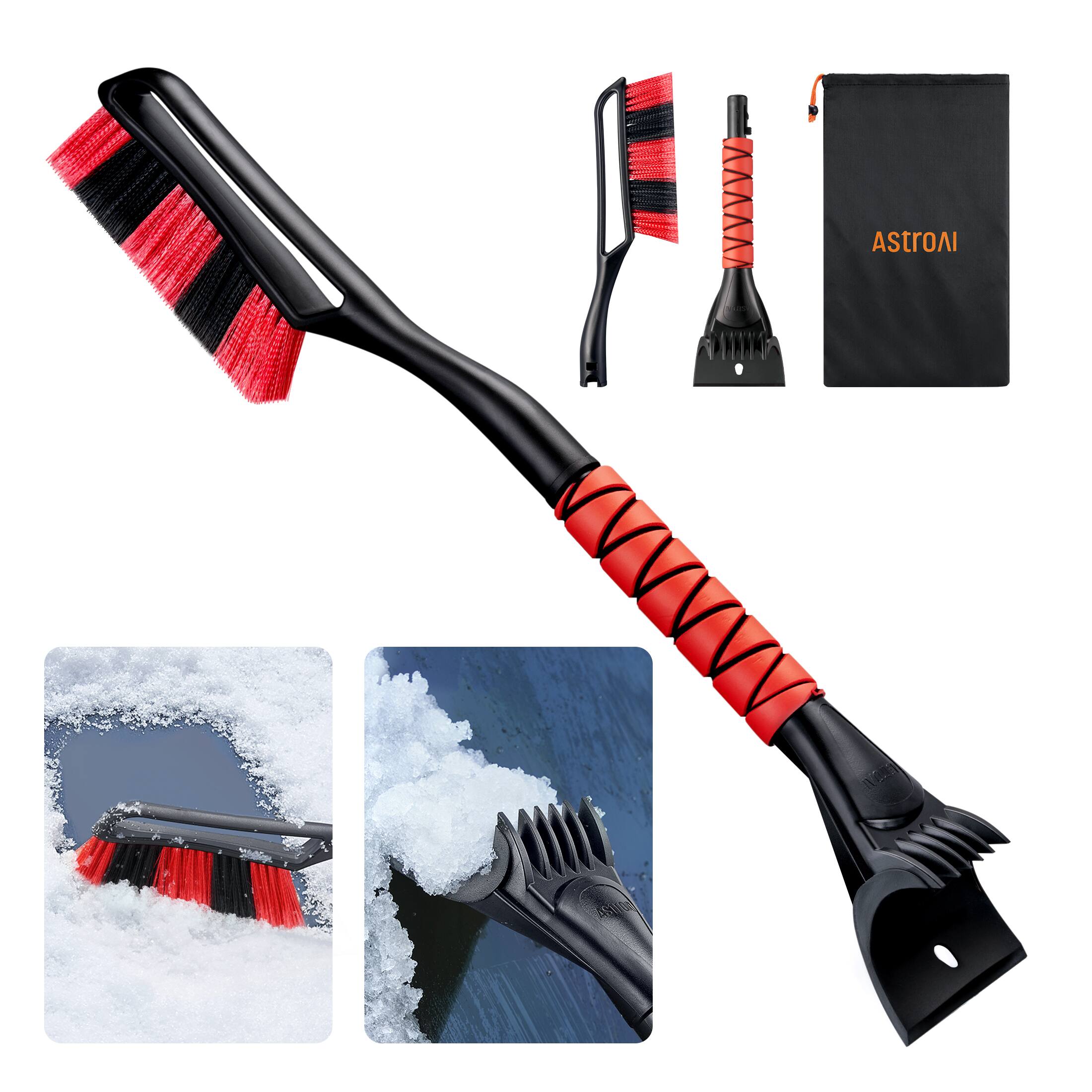 Alt View 1. AstroAI - AstroAI 1 Pack & 2 Pack 27" Snow Brush and Ice Scraper for Cars, Trucks, SUVs - Red.