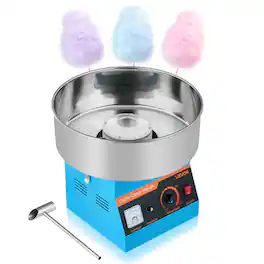 VEVOR - Cotton Candy Machine Commercial, 1000W Electric Candy Floss Maker, Easy Use with 15 inch Stainless Steel Bowl - Blue