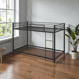 Hivvago - Compact Twin Metal Bunk Bed with Sturdy Frame and Safety Rails - Black
