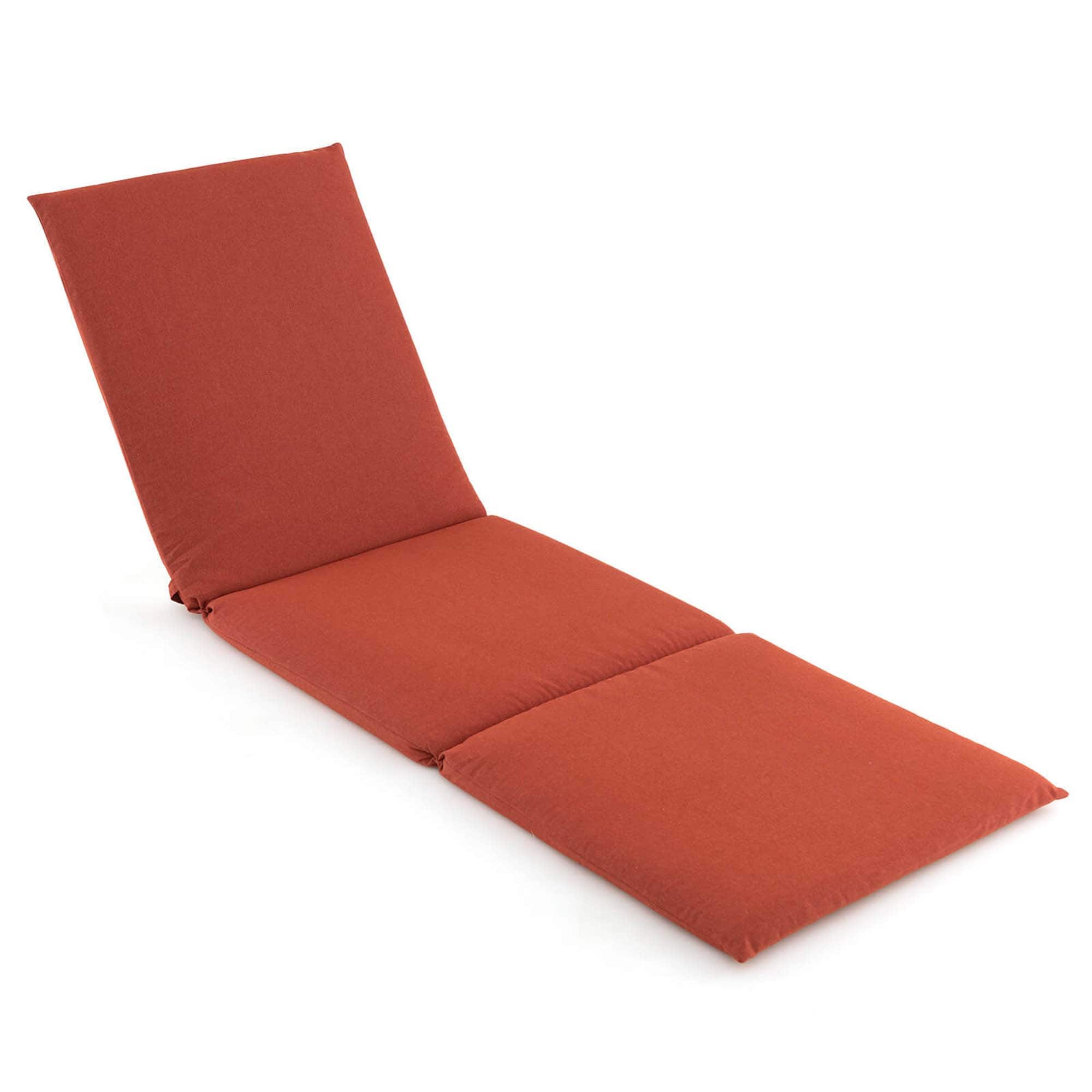 Costway - 1 PCS Outdoor Chaise Lounge Cushion with Hook & Loop Fastener Fixing Straps Patio - Orange