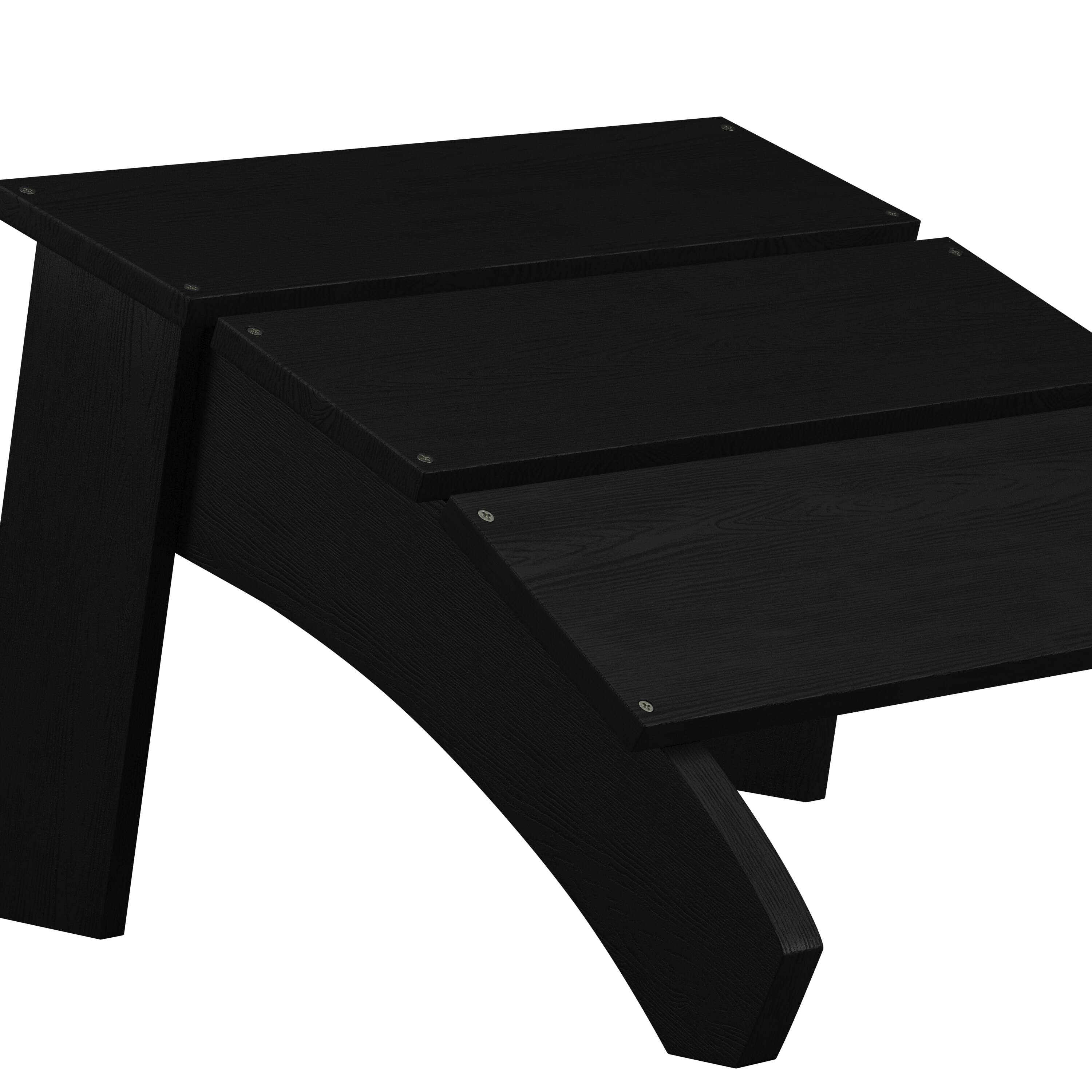 Alt View 8. Emma + Oliver - Indoor/Outdoor Poly Resin Adirondack Style Ottoman - Black.