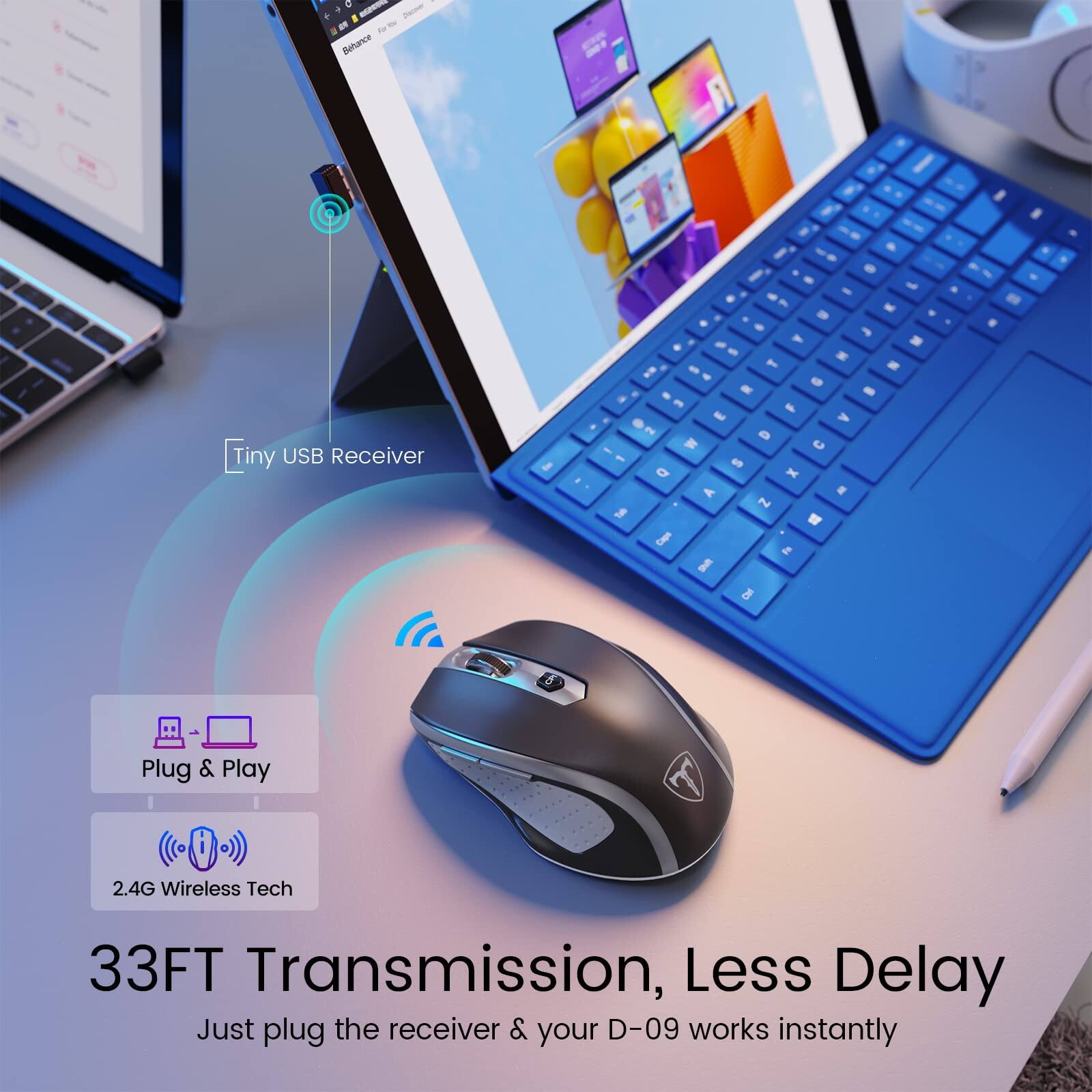 Tiny USB Receiver

Plug & Play

2.4G Wireless Tech

33FT Transmission, Less Delay

Just plug the receiver & your D-09 works instantly