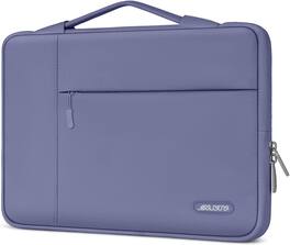 mosiso - 13.3-inch Slim Laptop Sleeve with Handle, Shock-Resistant Bubble Foam, Two Exterior Pockets - Lavender Gray