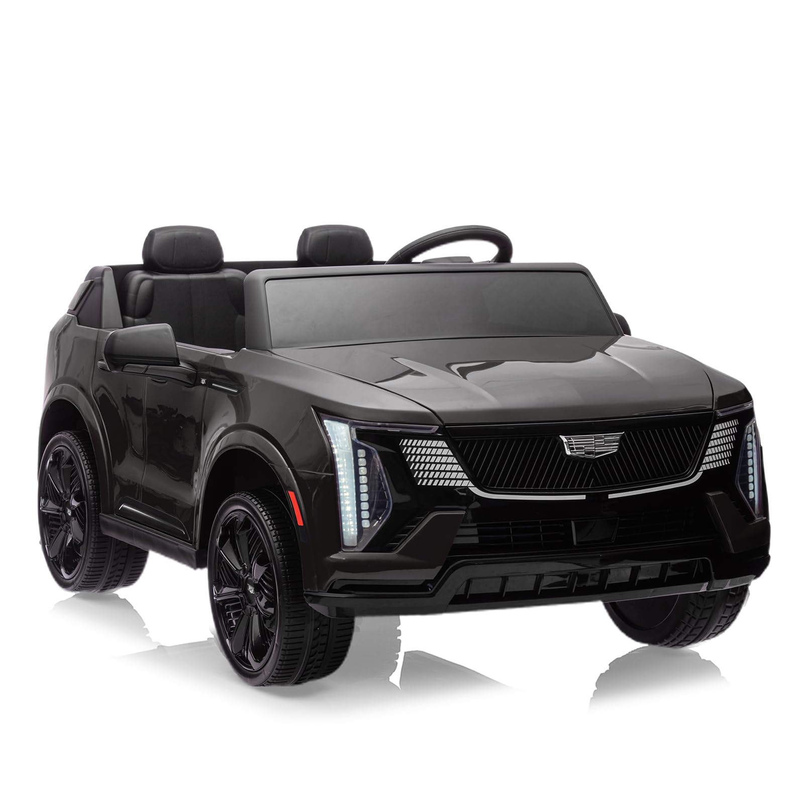 Acekool - 24V Ride On Car, Licensed Cadillac Battery Powered Electric Vehicle w/Remote Control, 2 Seater, 4-Wheel Shock Absorbers