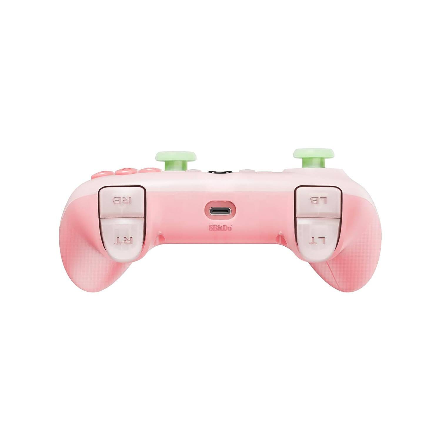 Left. 8BitDo - 8Bitdo Ultimate Mini Wired Controller with RGB Ring, Hall Effect Joysticks and Triggers for Xbox, Windows - Translucent - Pink.