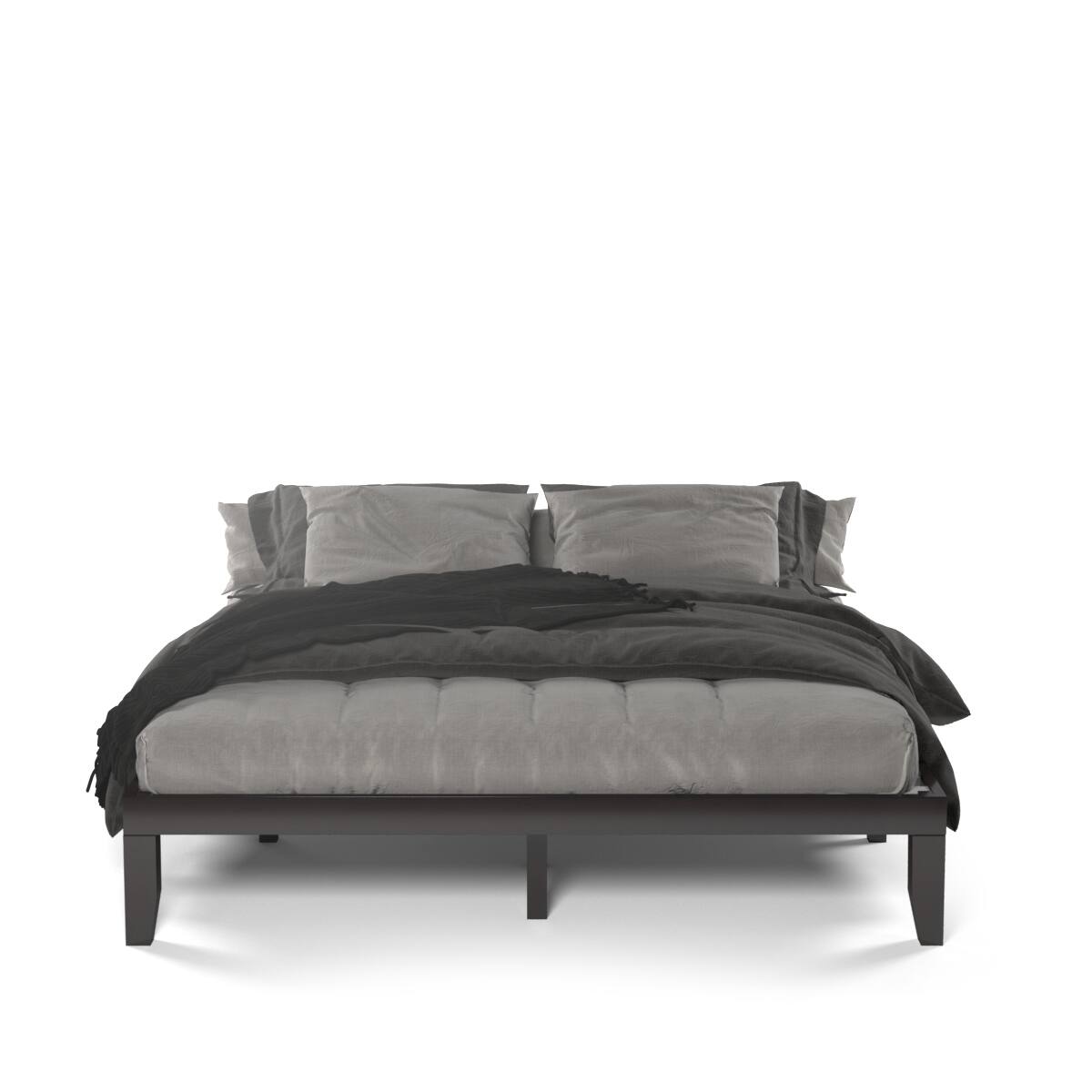 Alt View 9. Costway - Costway King Size 14" Wooden Bed Frame Mattress Platform Wood Slats Support - Espresso Finish.