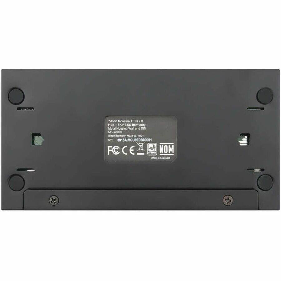 7-Port Industrial USB 2.0 Hub  
15KV ESD Immunity  
Metal Housing, Wall and DIN Mountable  
Model Number: U223-007-ND-1  
S/N: 3015AIMCU89DB00001  
FC CE NOM  
Made in Malaysia