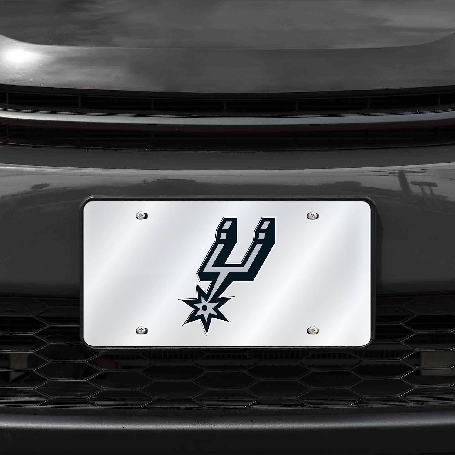 Alt View 1. Rico Industries - San Antonio Spurs Acrylic License Plate Laser Tag - Multi.