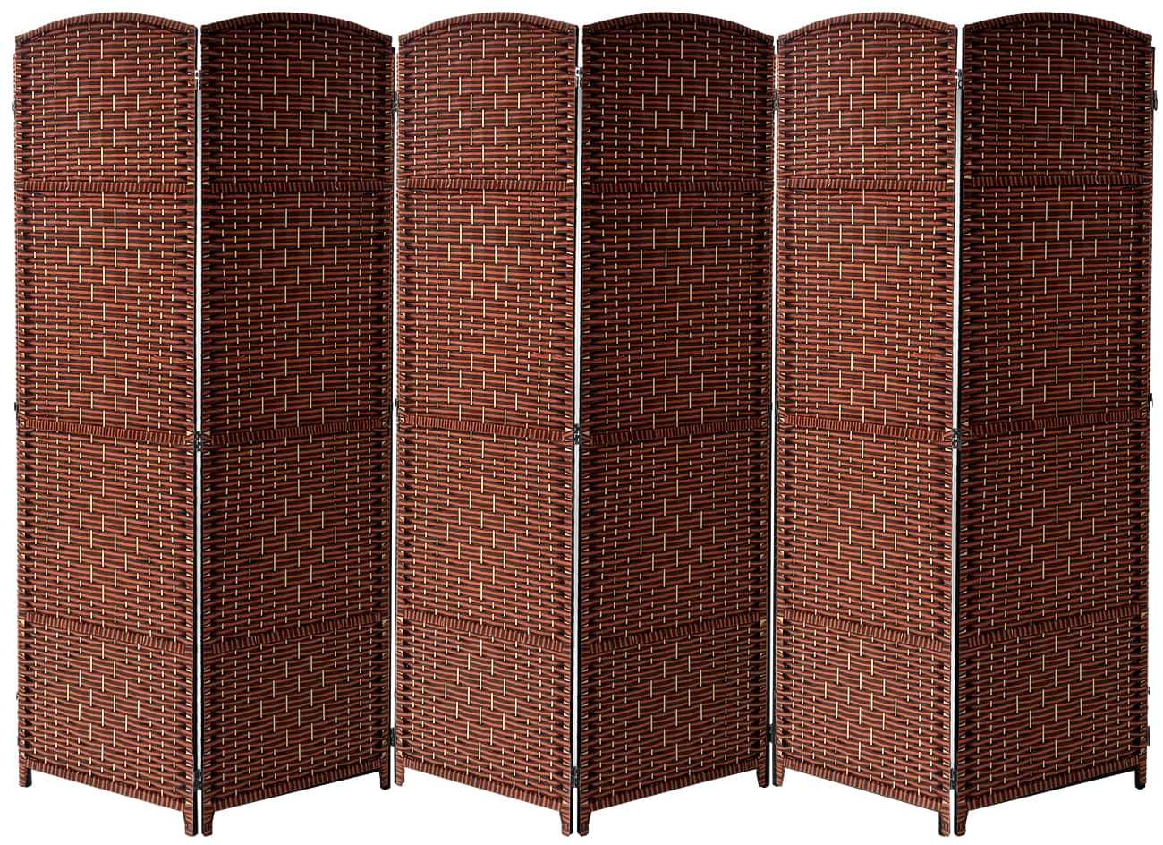 Sorbus - Room Divider Screen Privacy With Double Hinged and Folding - Brown