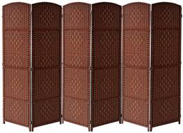 Sorbus - Room Divider Screen Privacy With Double Hinged and Folding - Brown