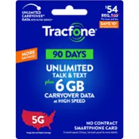 Tracfone - $54 Unlimited Talk and Text, 6GB of Data / 90 Days (Smartphone Only) [Digital] - Front_Zoom