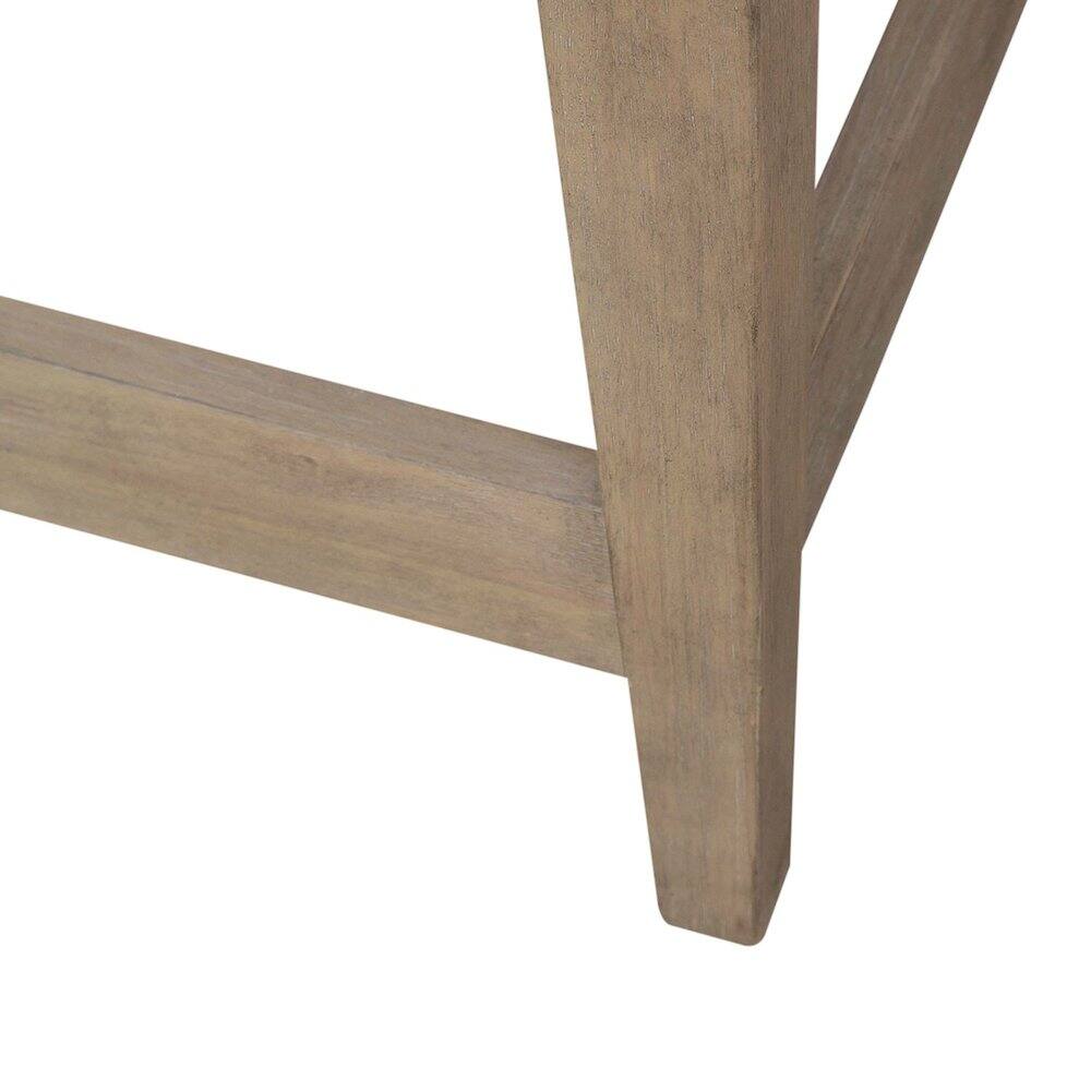 Angle. Liberty Furniture Industries - Brentwood Console Bar Table with AC, USB Charging Station - Sandstone Oak Wood - Sandstone.