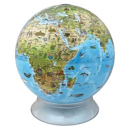 Replogle - 12" Day/Night Kids Globe, Durable Stand, HD Two-Way Map, LED Light, Educational with Free AR App - Blue Ocean Vegetational Globe