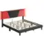 Alt View 14. Bestier - King Size Bed Frame with LED Adjustable Storage headboard, PU Leather Upholstered Platform Bed - Black.