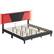 Alt View 14. Bestier - King Size Bed Frame with LED Adjustable Storage headboard, PU Leather Upholstered Platform Bed - Black.