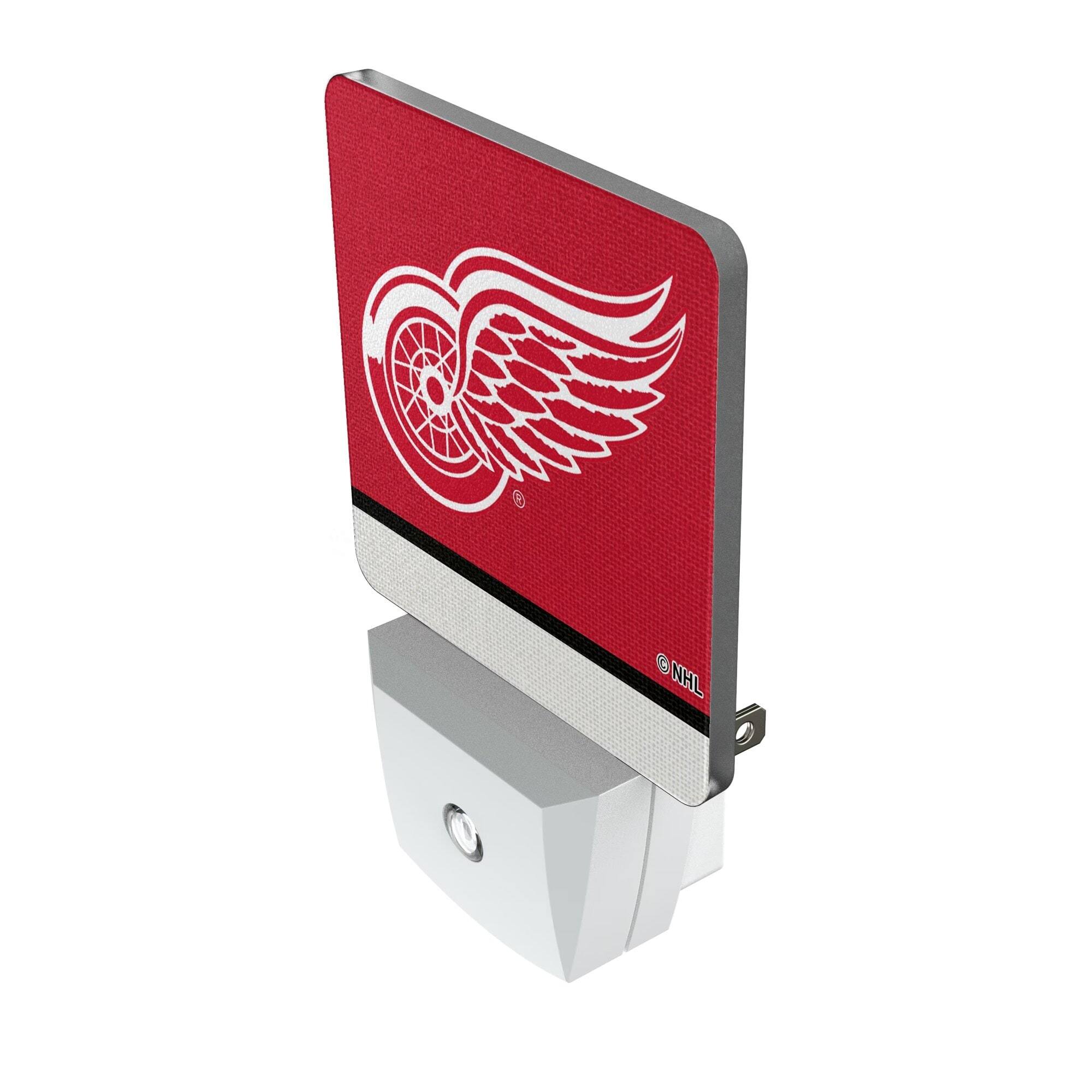 Alt View 1. Keyscaper - Detroit Red Wings Stripe Design Nightlight 2-Pack - Multicolor.