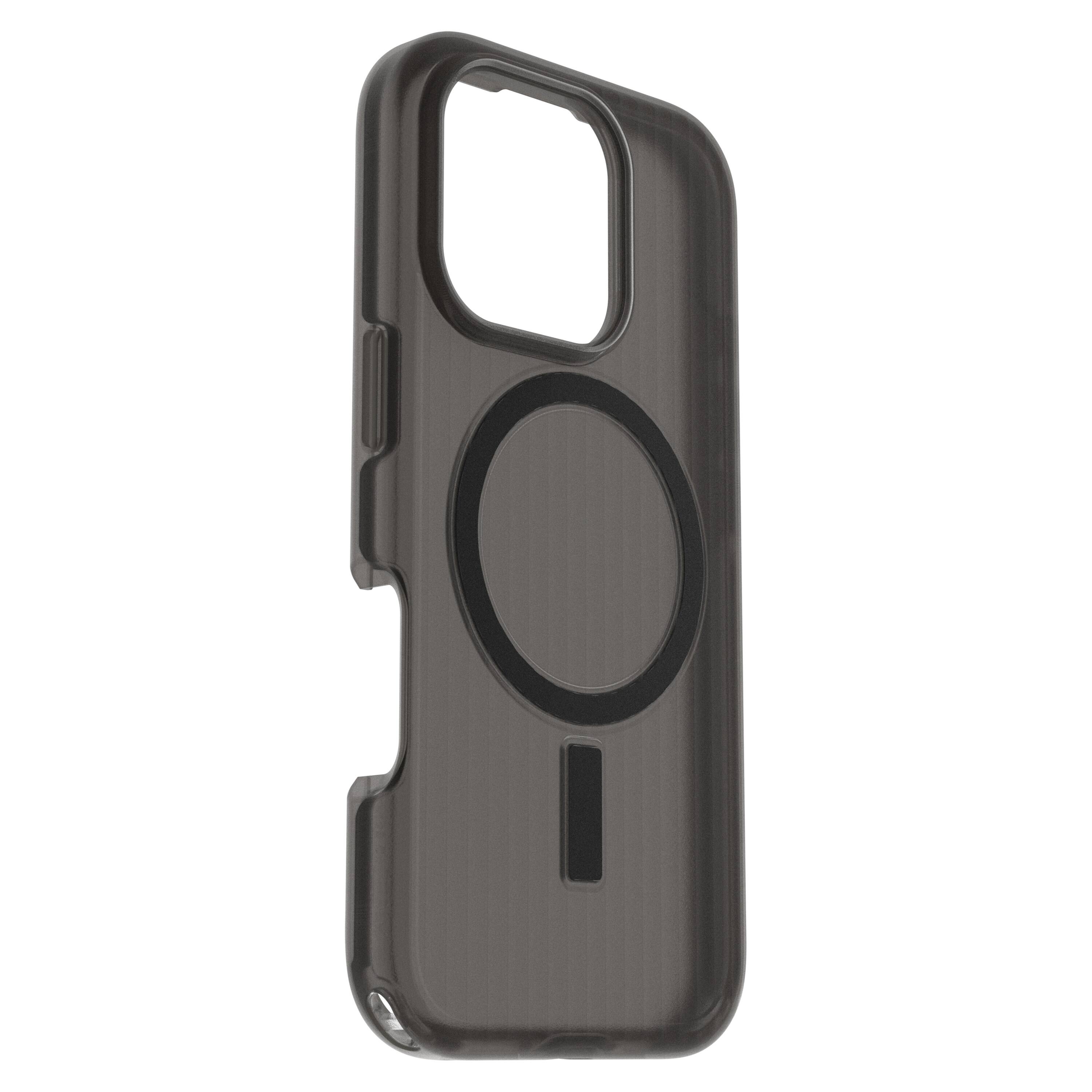 Left. OtterBox - Symmetry Series Hard Shell for MagSafe for Apple iPhone 16 Pro - Dark Echo.