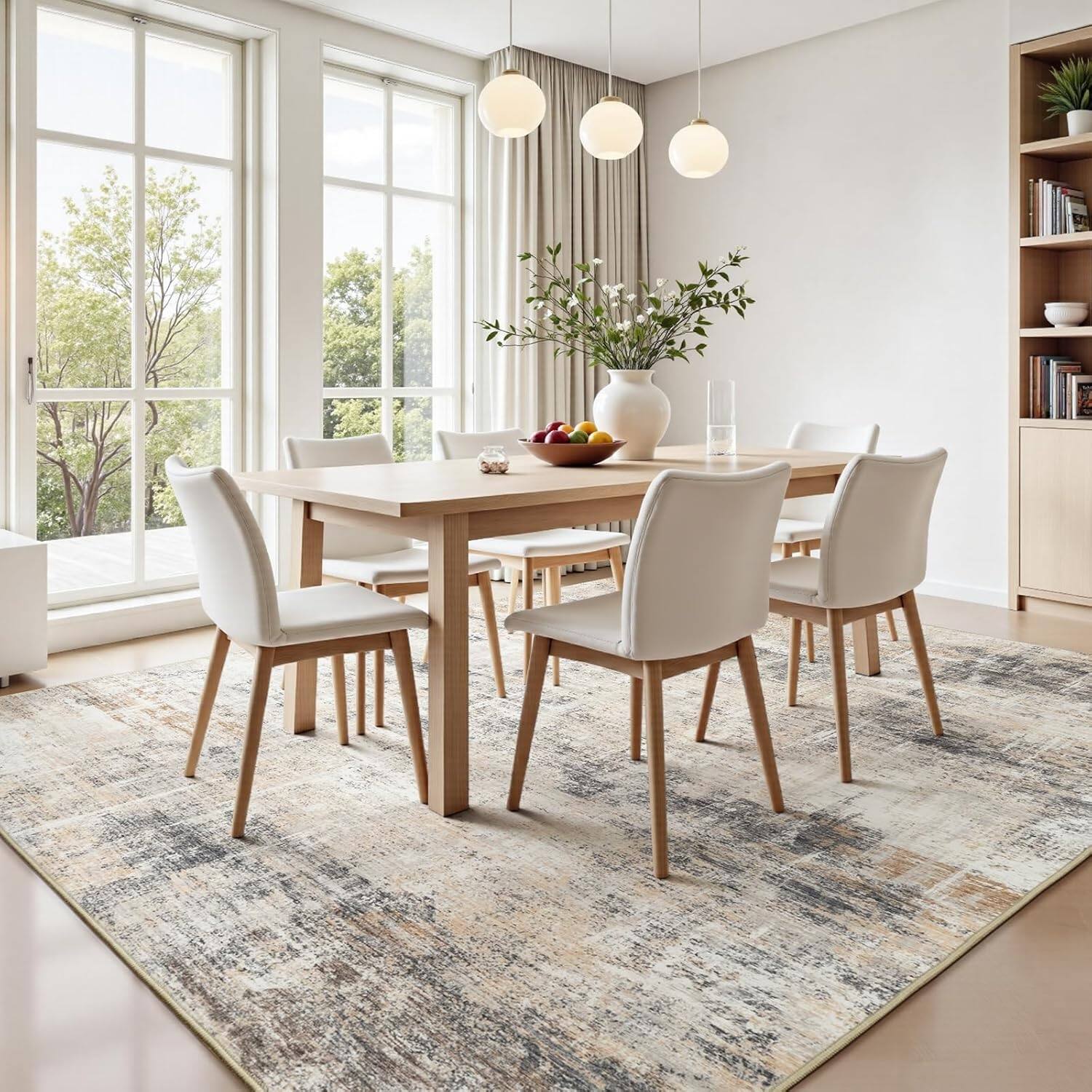 Homhougo Lofus 8x10 Area Rug for Living Room, Abstract Large Rug with ...