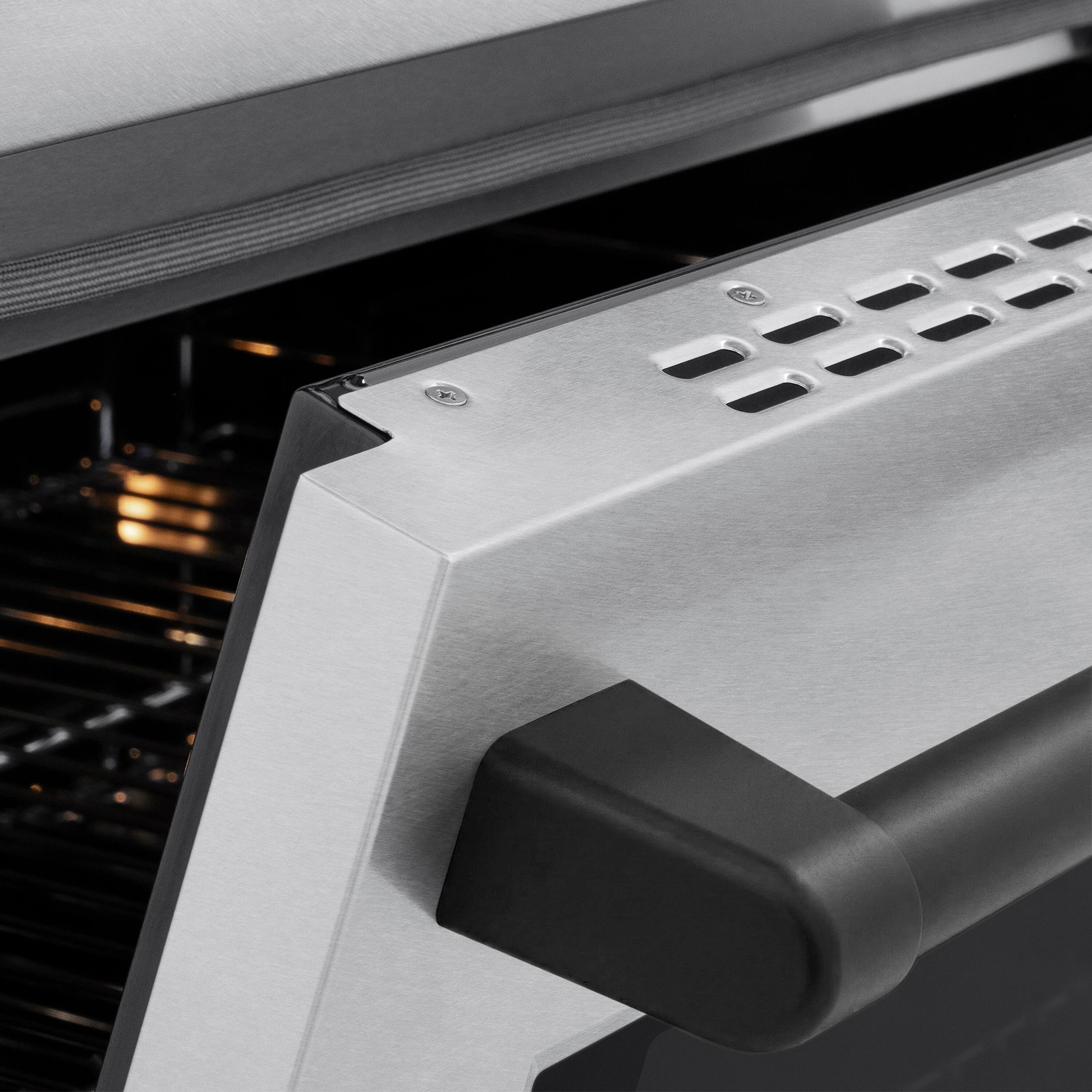 Alt View 6. ZLINE - Autograph 36 in. 5.2 cu. ft. Paramount Freestanding Induction Range with 5 Burners in Satin Steel with Black Accents - Satin Stainless Steel.