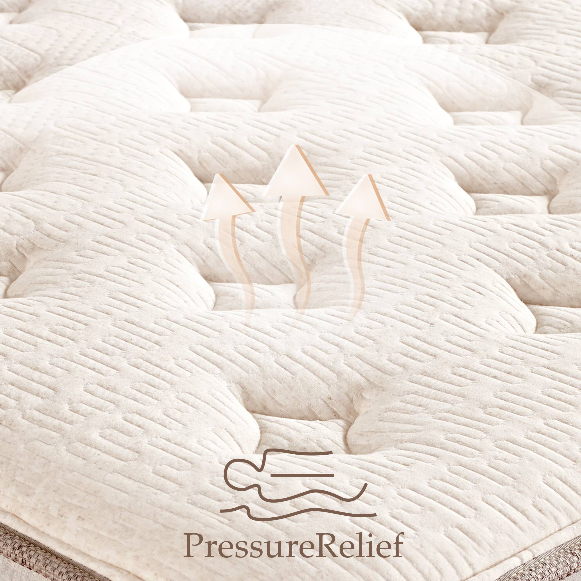 Angle. Kescas - 8 in. Medium Gel Memory Foam Individually Pocketed Springs Hybrid Queen Size Mattress - white.