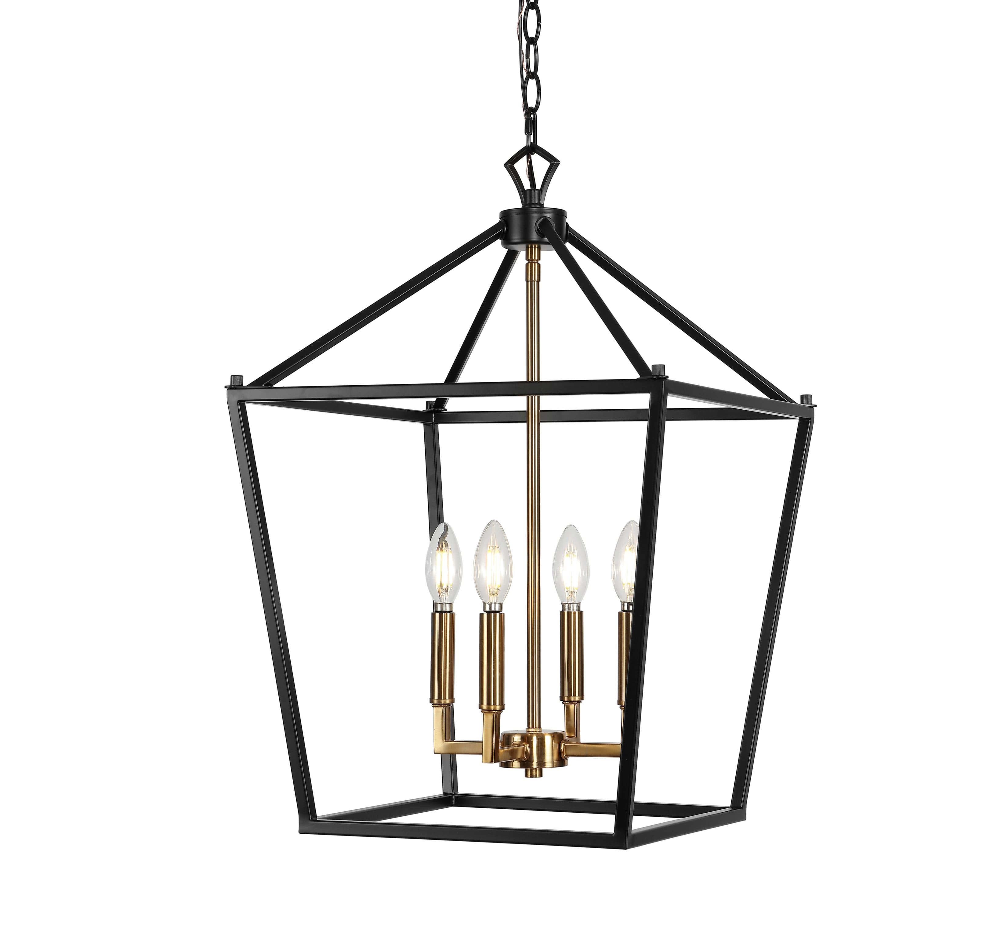 "Jonathan Y - Pagoda 16"" 4-Light Classic Traditional Metal Cage Lantern LED Pendant, Oil Rubbed Bronze/Brass Gold - Oil-Rubbed Bronze" price history on PriceWatchPro