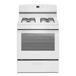 Amana - 5.1 Cu. Ft. Freestanding Gas Range with Bake Assist Temps - White - White