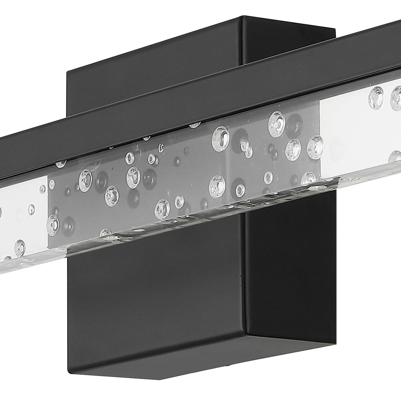 Alt View 5. Jonathan Y - Mario 30" 1-Light Modern Contemporary 360-Degree Rotatable Iron/Seeded Acrylic Integrated LED Vanity Light, Black/Clear - Black/Clear.