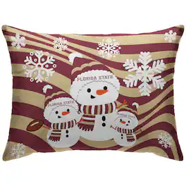 Pegasus - Florida State Seminoles 20'' x 26'' Holiday Snowman Bed Pillow - Multicolor