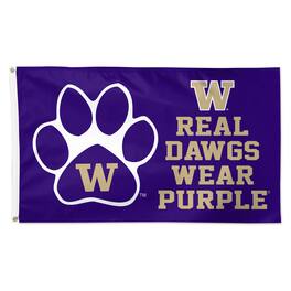 WinCraft - Washington Huskies 3' x 5' Single-Sided Deluxe Mascot Flag - Multicolor