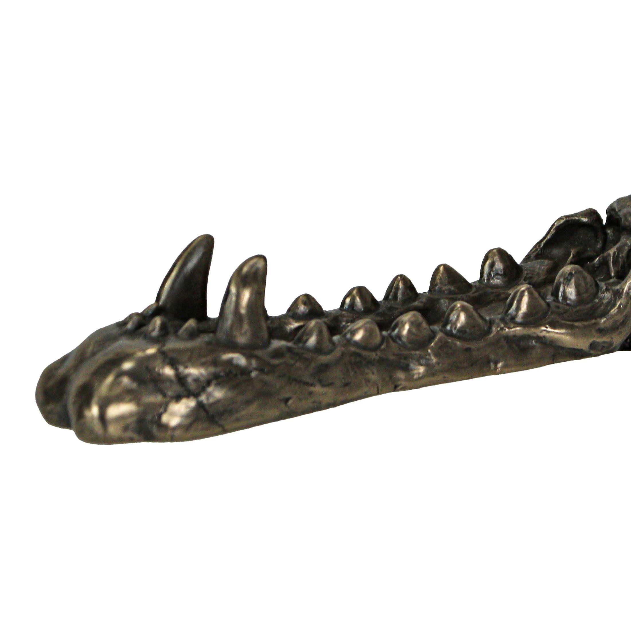 Alt View 2. Veronese Design - Dragonling Bronze Finish Baby Dragon on Skull Stick Incense Holder - Multicolored.