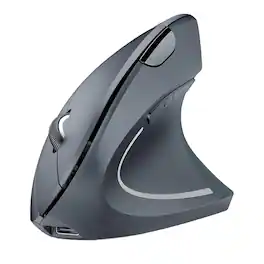PRIMEPLUS - Computer Wireless Ergonomic Mouse - Vertical Optical Mouse with Silent Click, 4800 DPI (6 Adjustable), Rechargeable - Wireless - Gray