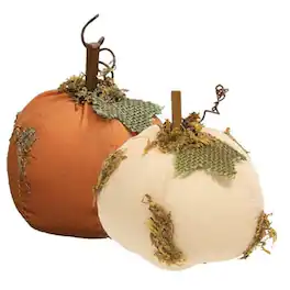 BreeBe - Mossy Stuffed Pumpkin 3.25" x 3.75" 2 Asstd - Multi