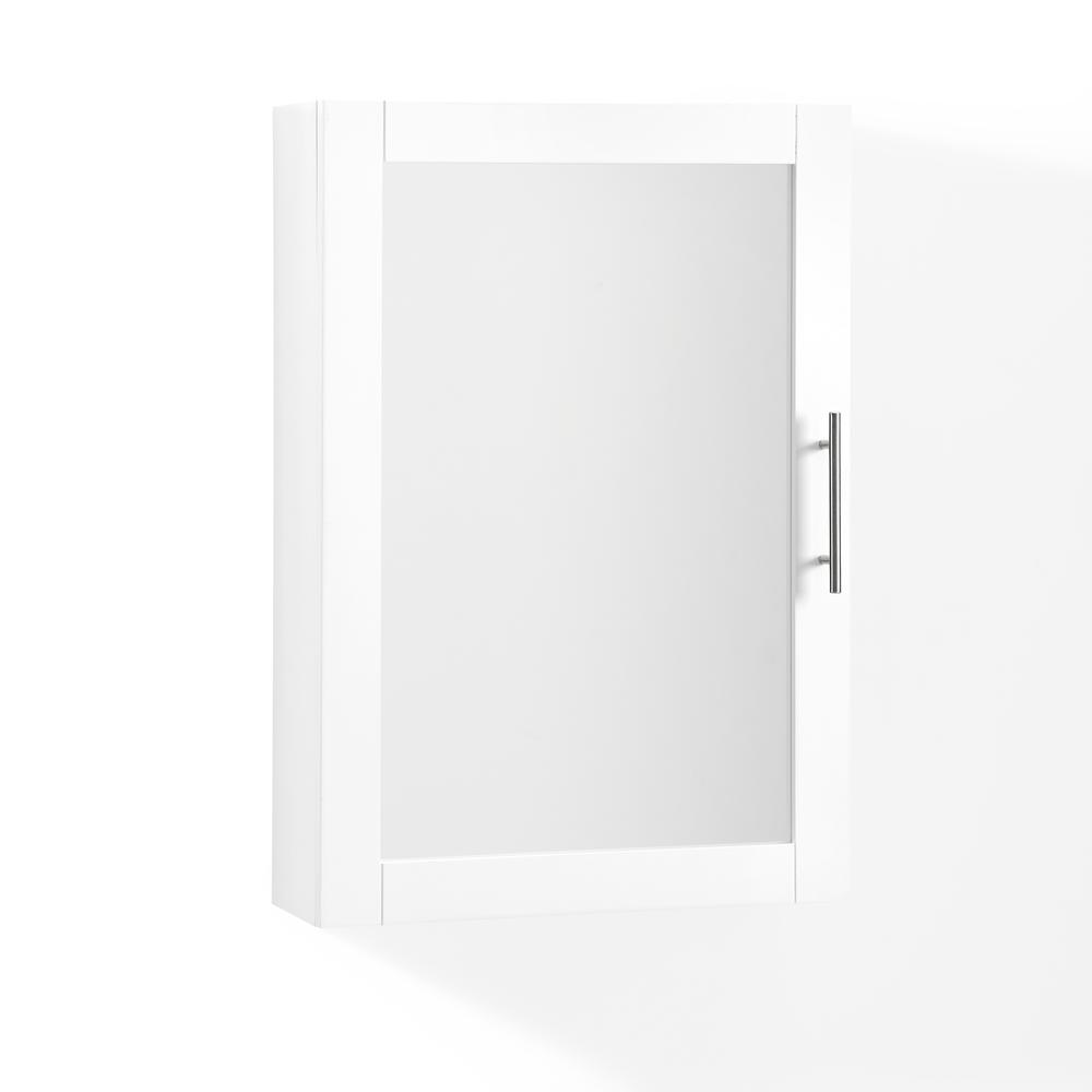Alt View 6. Crosley Furniture - Savannah Wall Cabinet With Mirror - White.