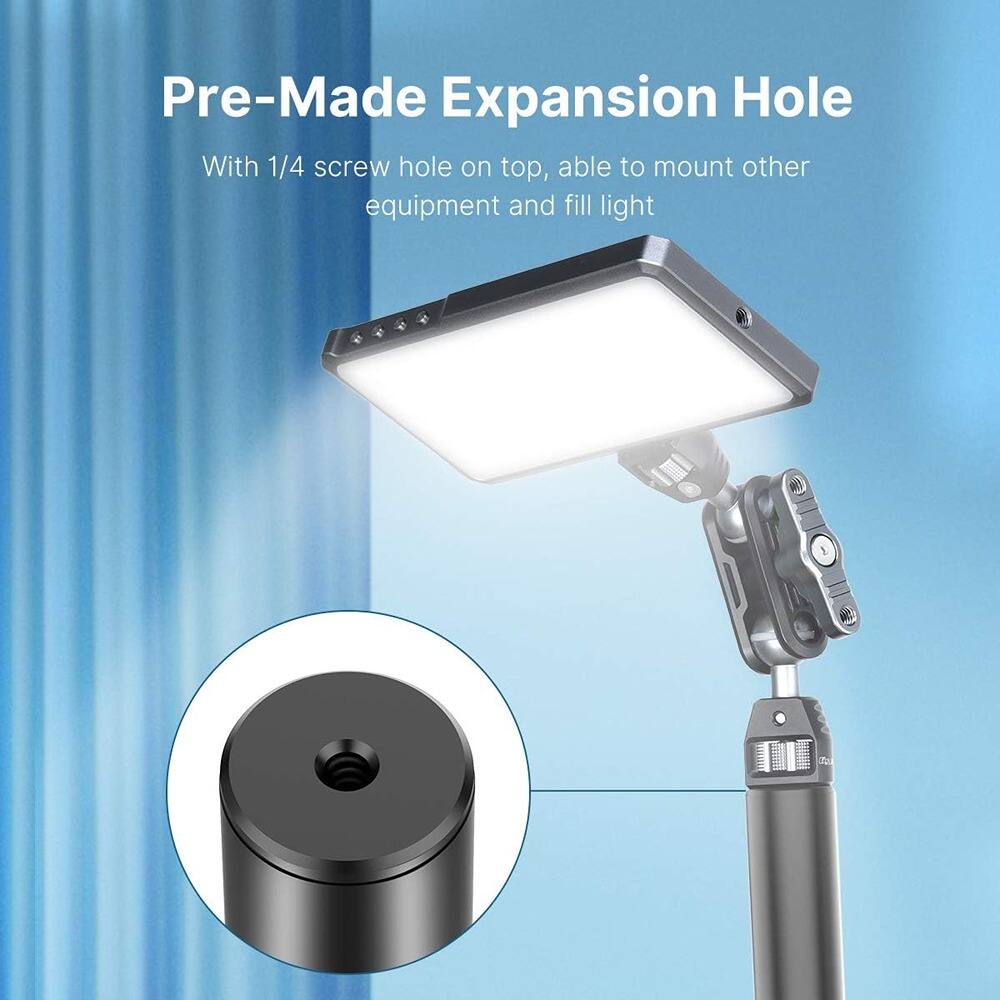 Pre-Made Expansion Hole

With 1/4 screw hole on top, able to mount other equipment and fill light