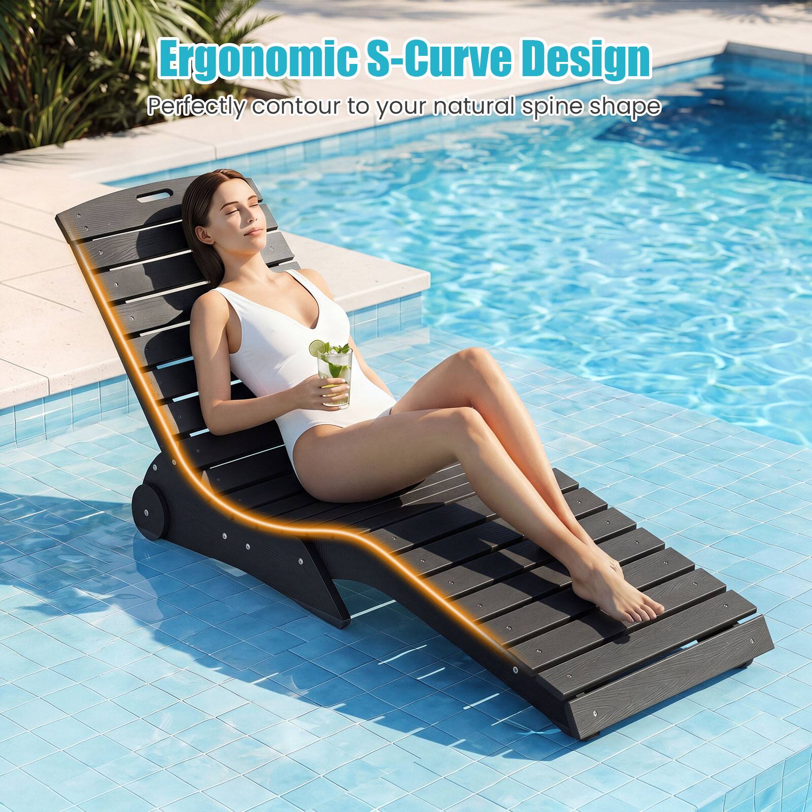 Ergonomic S-Curve Design  
Perfectly contour to your natural spine shape