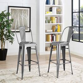 Promenade Bar Side Stool by Modway - Gunmetal