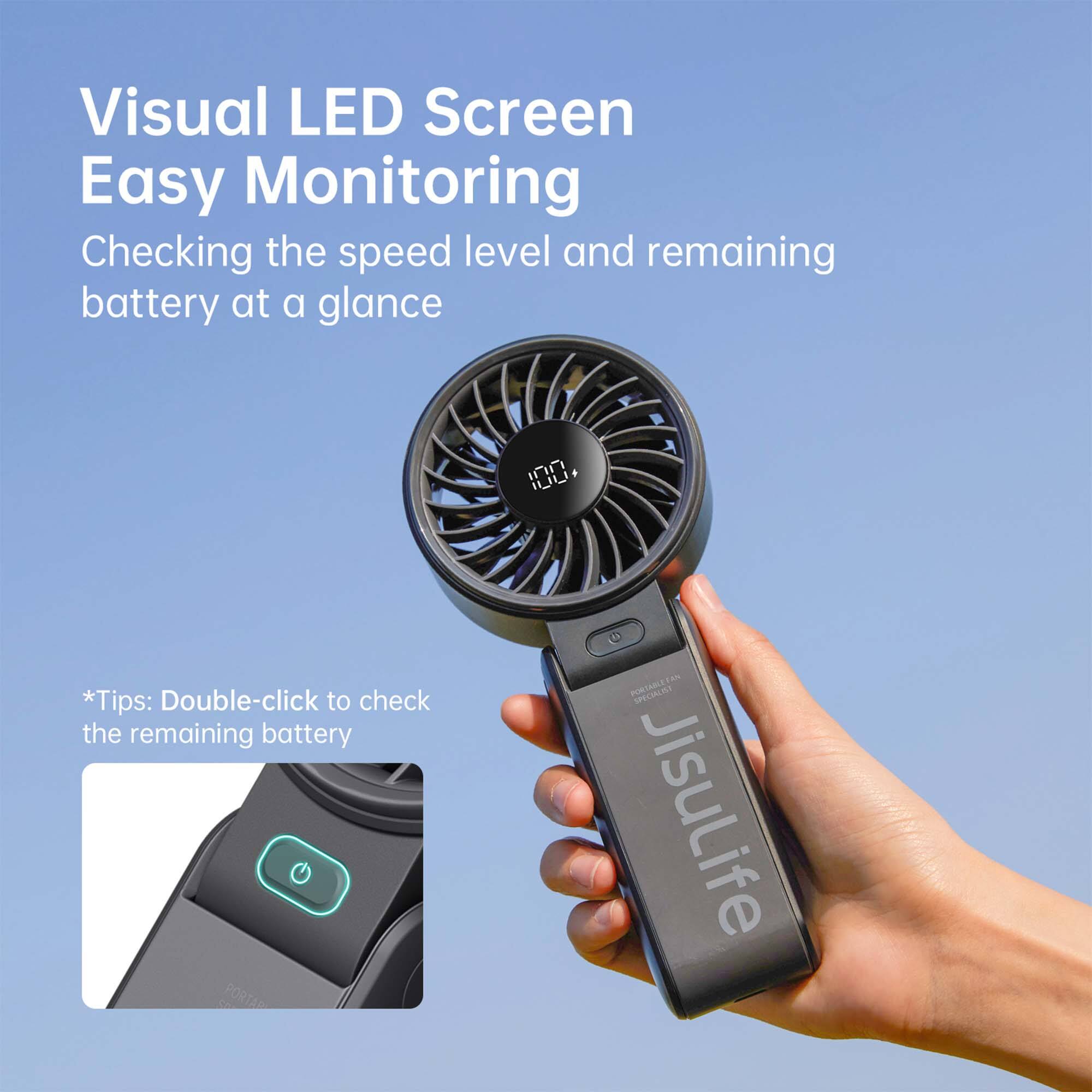 Visual LED Screen  
Easy Monitoring  
Checking the speed level and remaining battery at a glance  

*Tips: Double-click to check the remaining battery  

PORTABLE TAN  
TAN SPECIALIST  
Jisulife