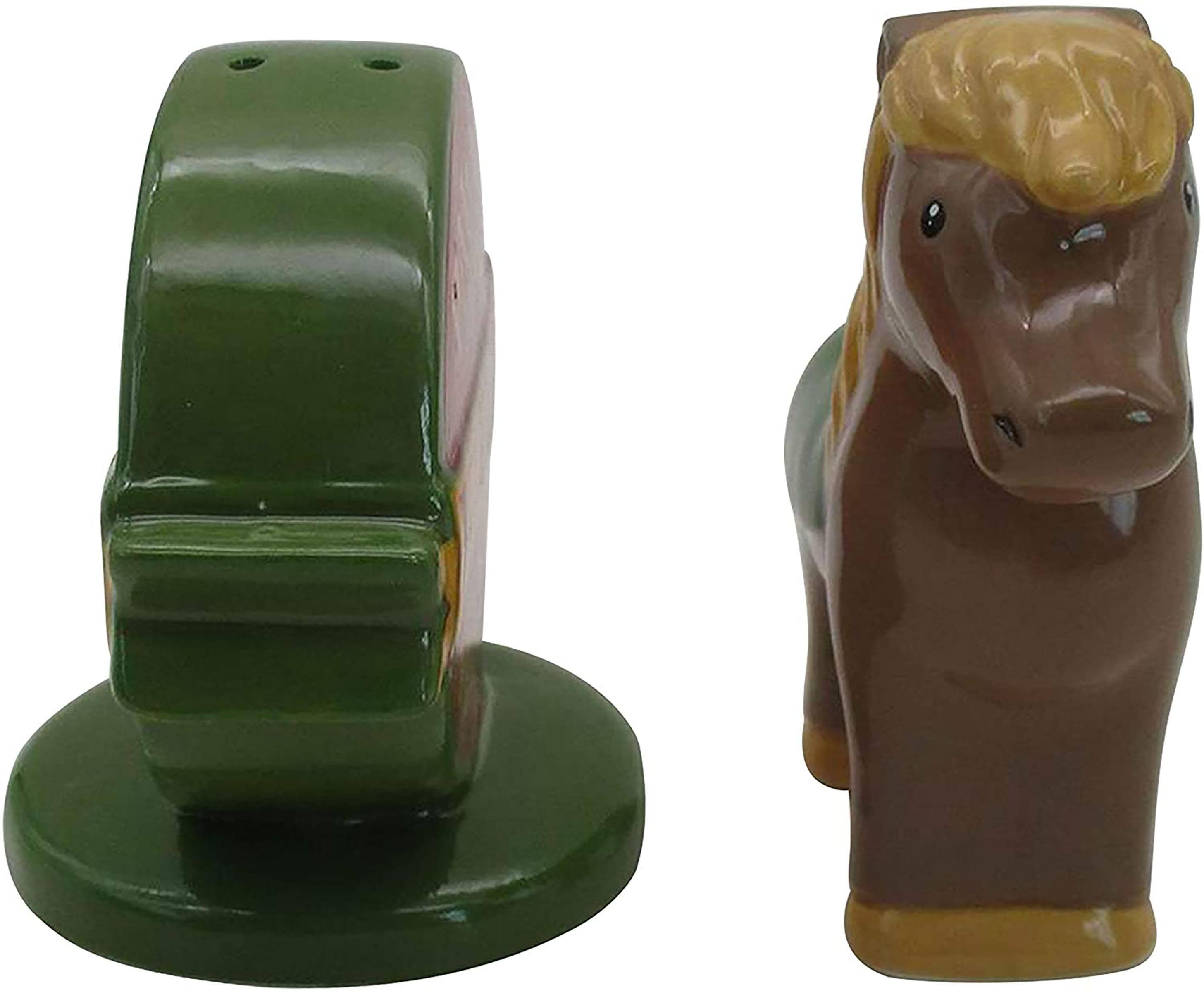 Alt View 1. Silver Buffalo - Parks and Rec Lil Sebastian Harvest Festival Ceramic Salt and Pepper Shaker Set - Brown.