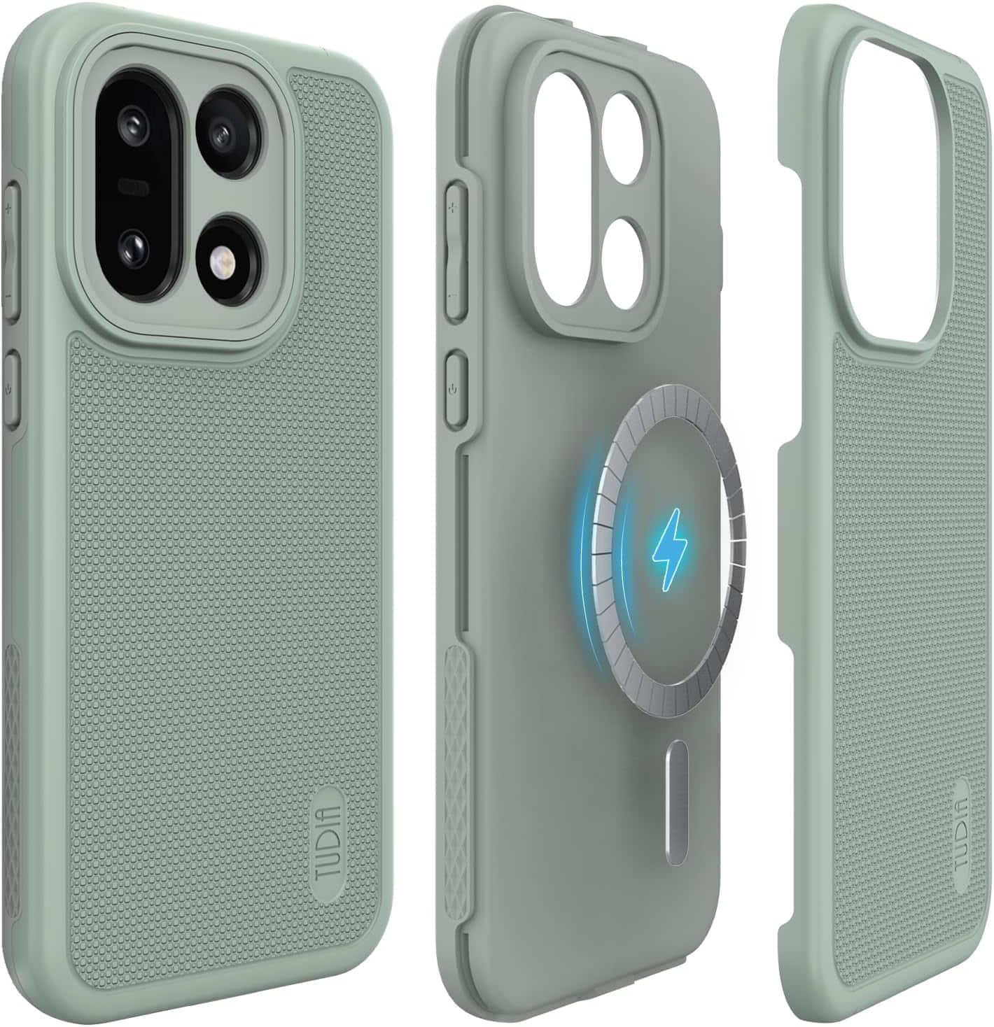TUDIA - MergeGrip for OnePlus 15 5G Case 2025 Magsafe Compatible - Green Lily - Magnetic Green Lily