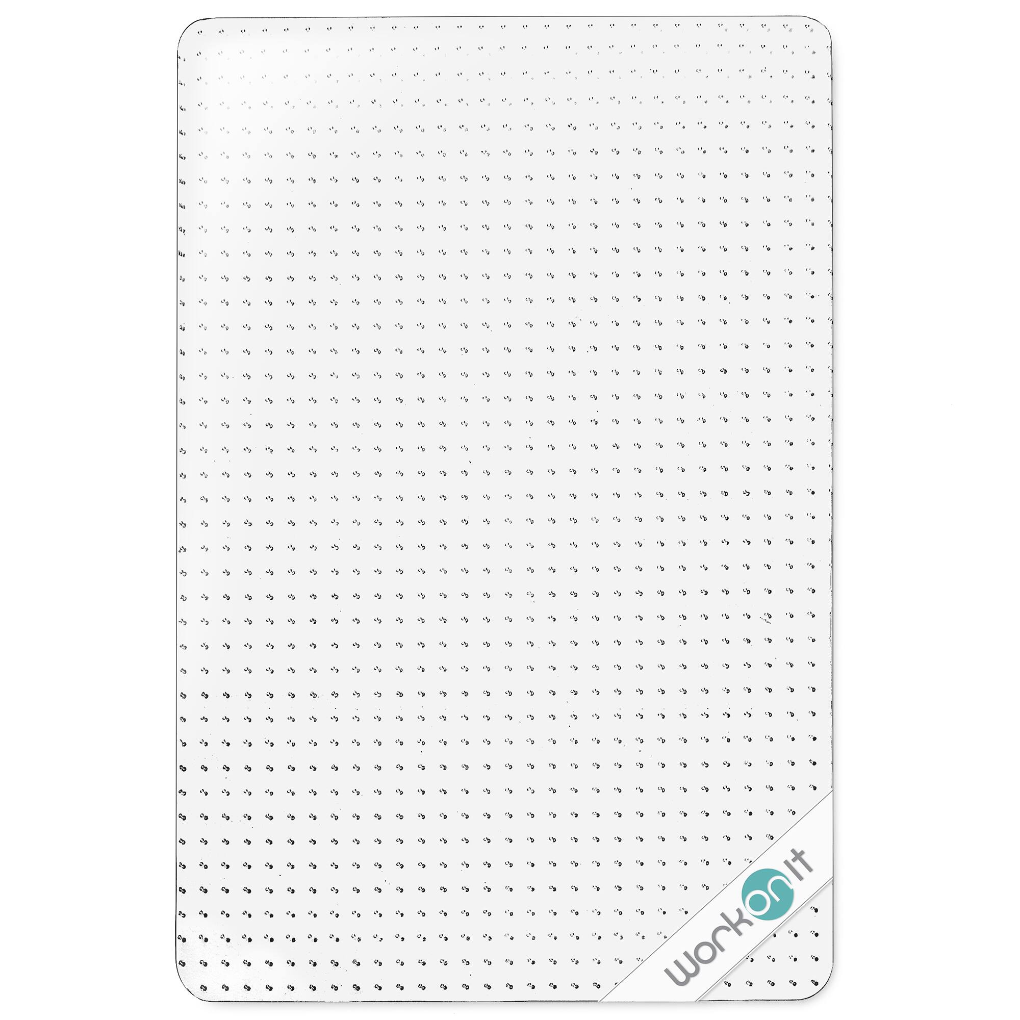 WorkOnIt - Office Chair Mat for Low Pile Carpets, Computer Desk Floor Mat - Clear