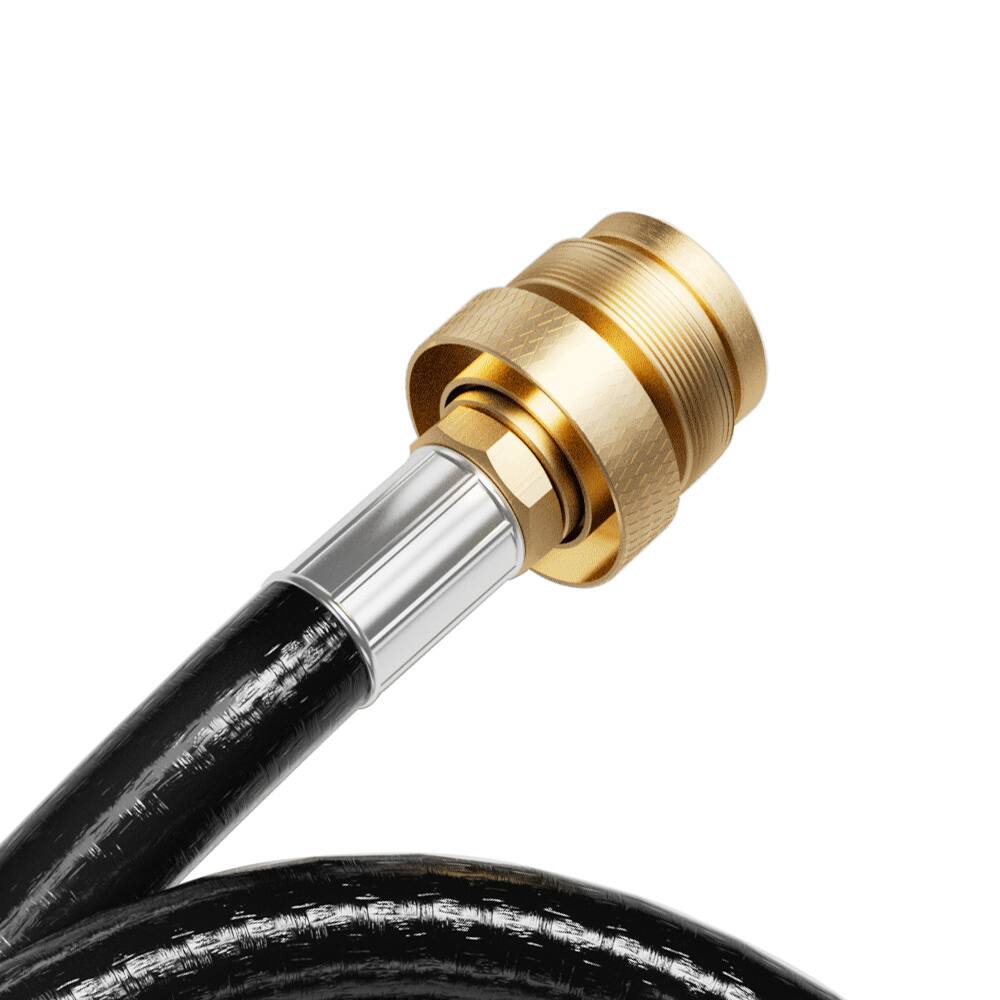 Angle. Empava - 5FT Propane Hose Adapter – CSA-Certified, Universal 1lb to 20lb Tank Connector for Grills, Camp Stoves & Heaters - Black.