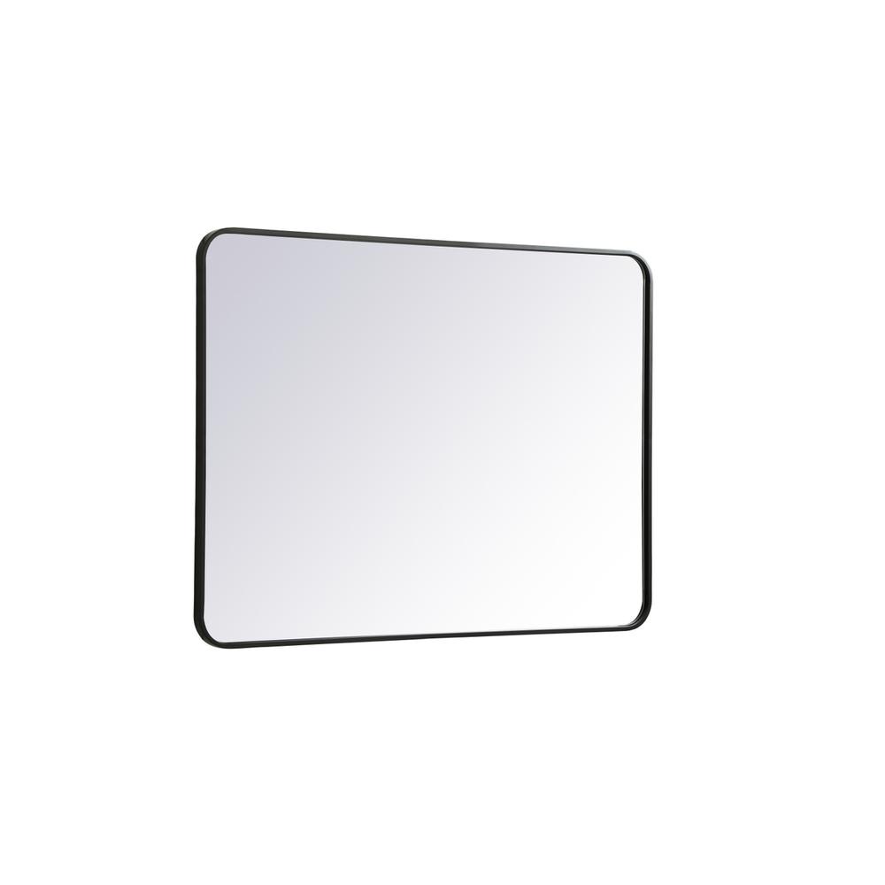 Alt View 1. Elegant Decor - Soft corner metal rectangular mirror 30x40 inch in Black - Black.