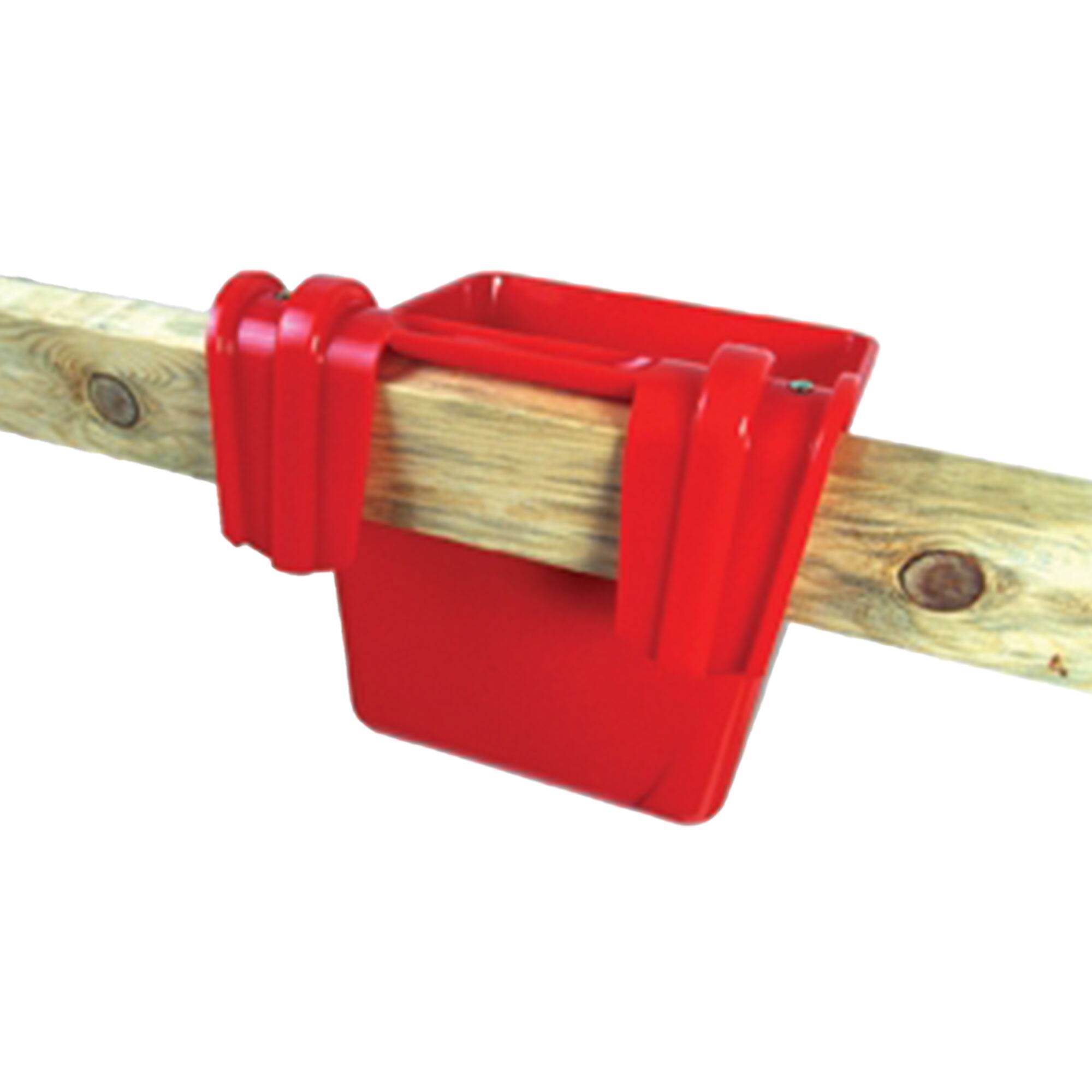 Alt View 4. Little Giant - Little Giant 15 Quart Mountable Livestock & Pet Hook Over Bucket Feeder, Red - Red.