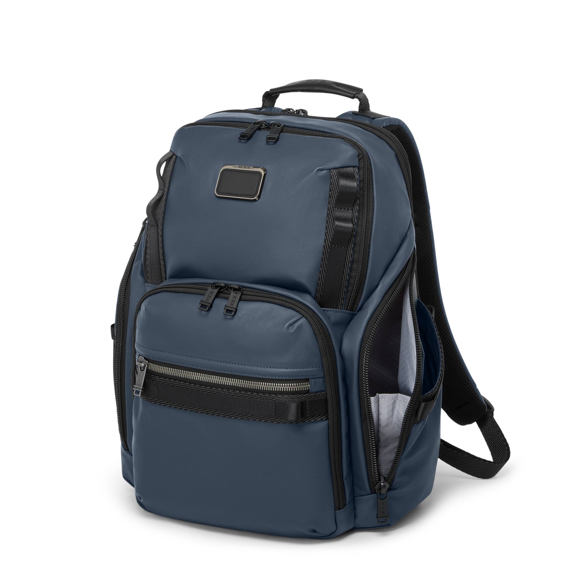 Back. TUMI - Alpha Bravo Search Backpack - Navy Coated Canvas.