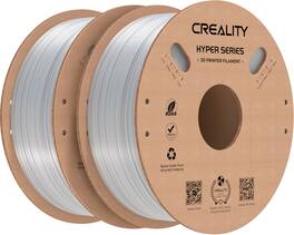 Creality - 1.75 mm Hyper PETG Filament 2.2 lbs for high-speed printers (2-pack) - Transparent