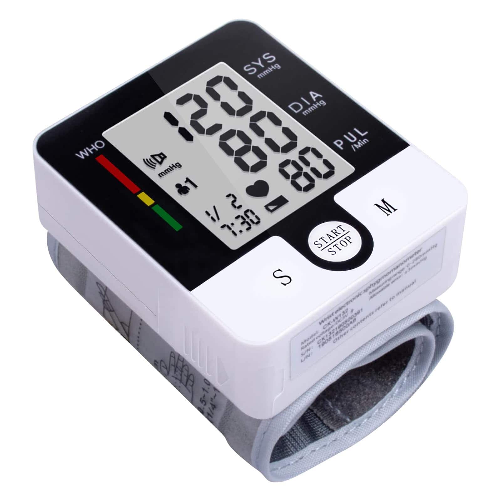 Dazzed Corner - Wrist Blood Pressure Monitor, Automatic Talking BP Cuff - White