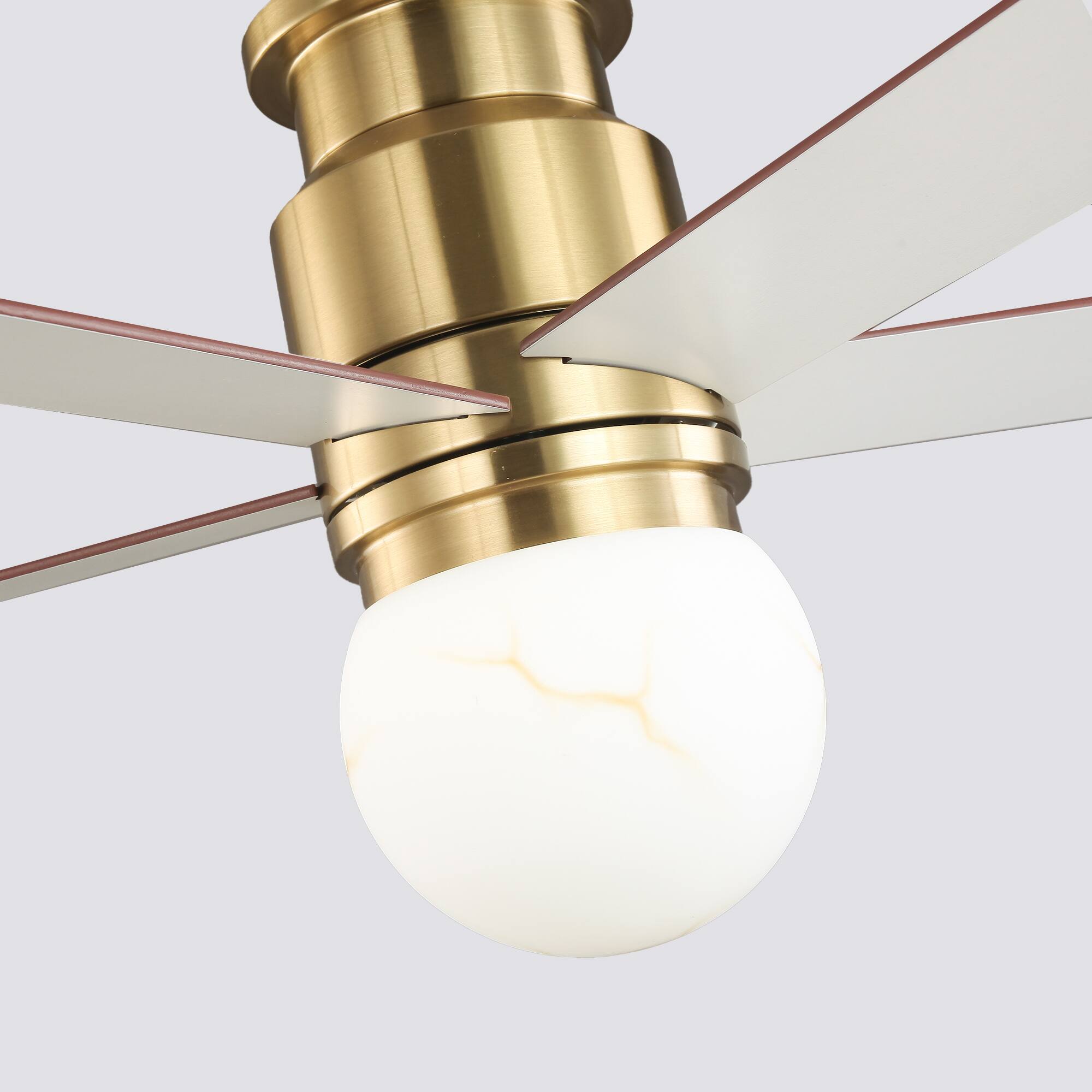 Alt View 10. Parrot Uncle - 52"  Low Profile Ceiling Fan with 3CCT Dimmable LED Light and Remote - Gold.