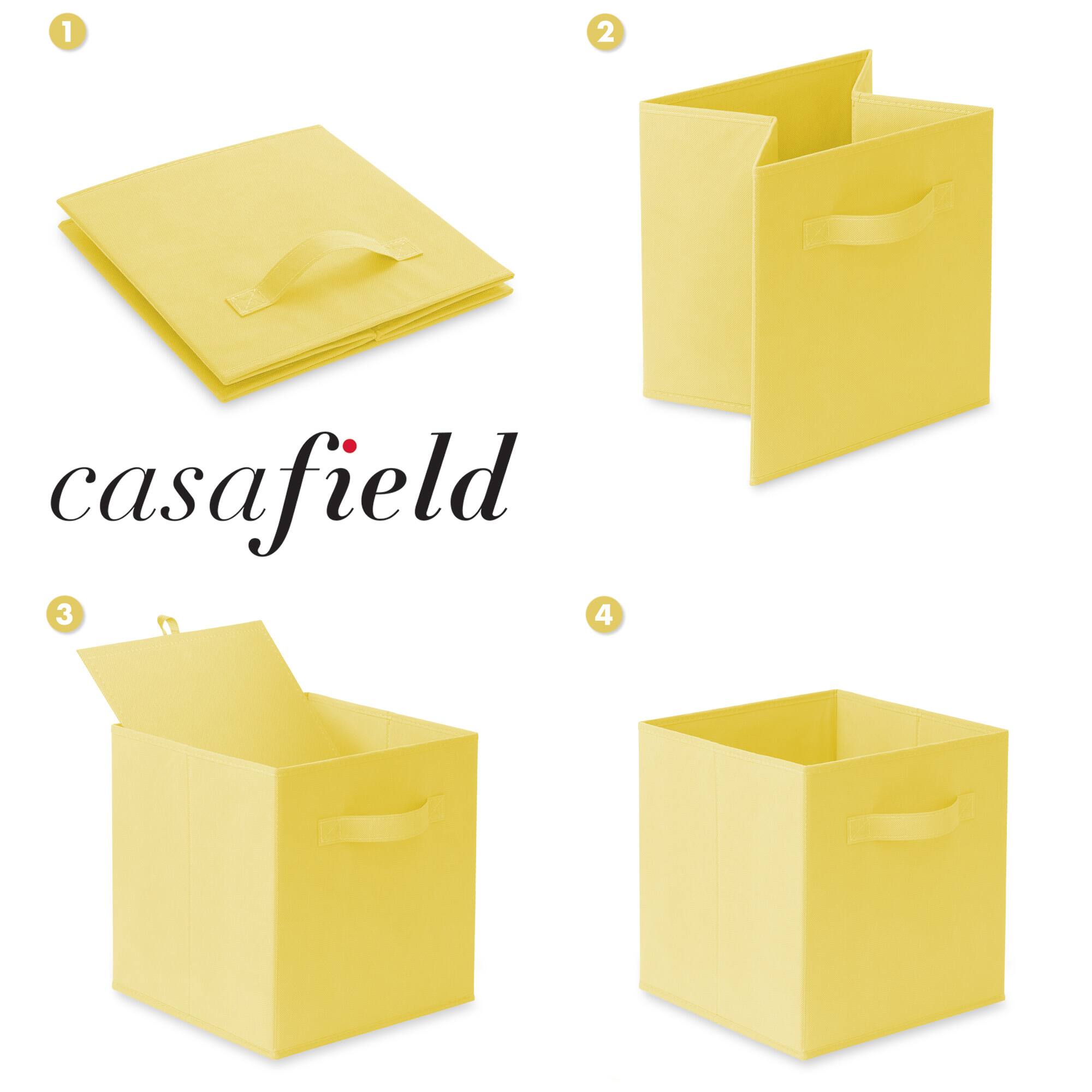 Alt View 5. Casafield - (Set of 6) Collapsible Fabric Cubes - Storage Bins - Yellow.