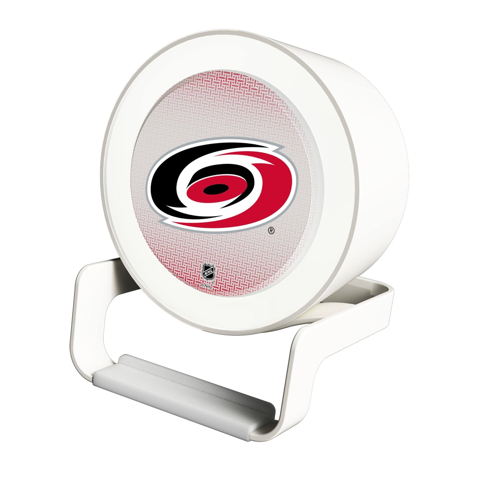 Front. Keyscaper - Carolina Hurricanes Linen Print Nightlight Charger & Bluetooth Speaker - White.