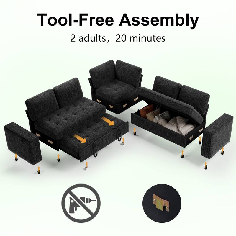 Tool-Free Assembly  
2 adults, 20 minutes